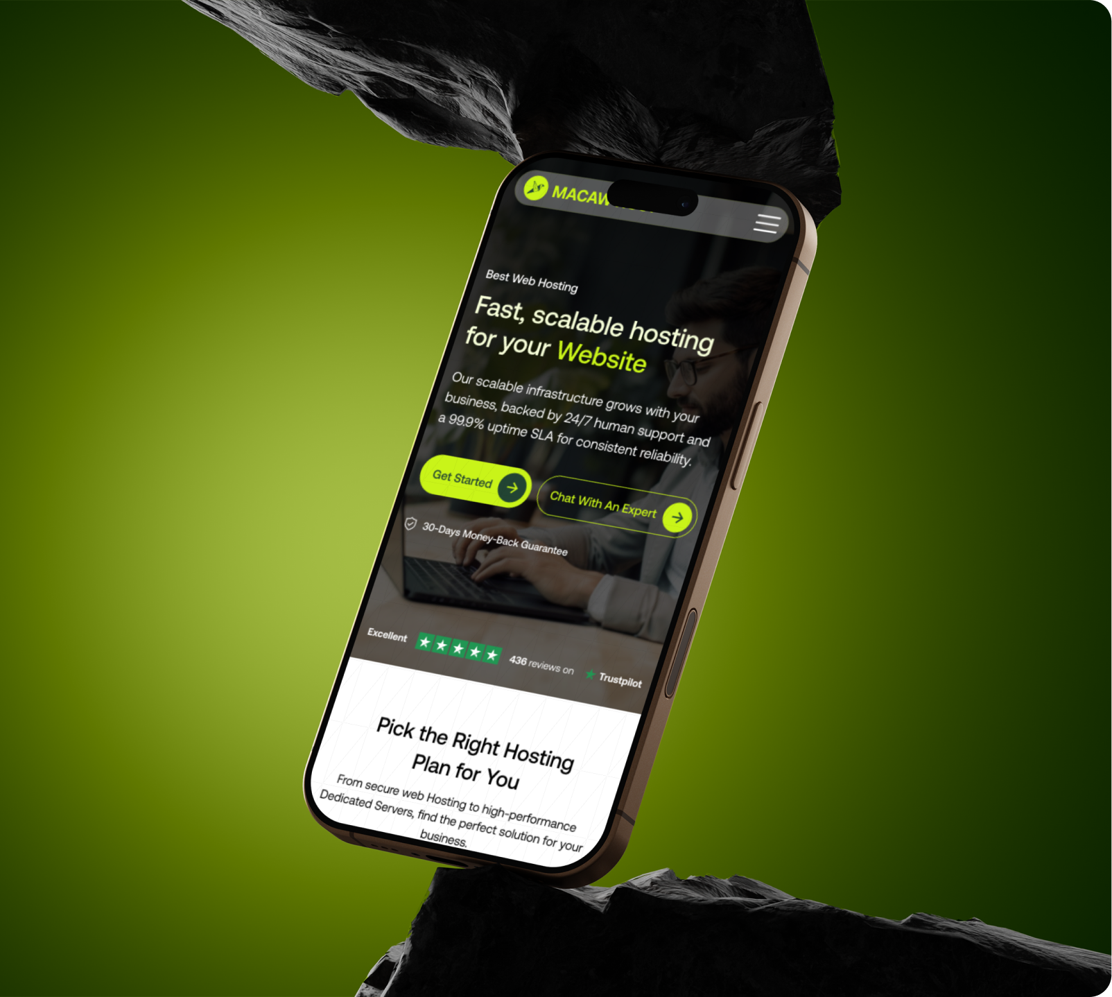 Macaw Host hosting platform interface