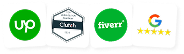 Reviewed on Upwork, Clutch, Fiverr and Google