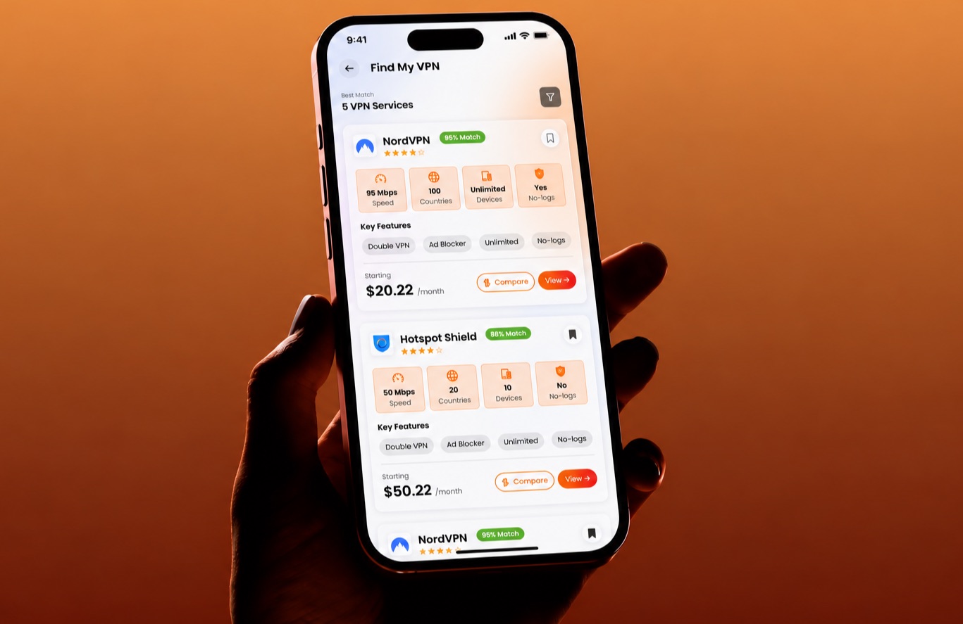 Branding and mobile app development for VPN Guider