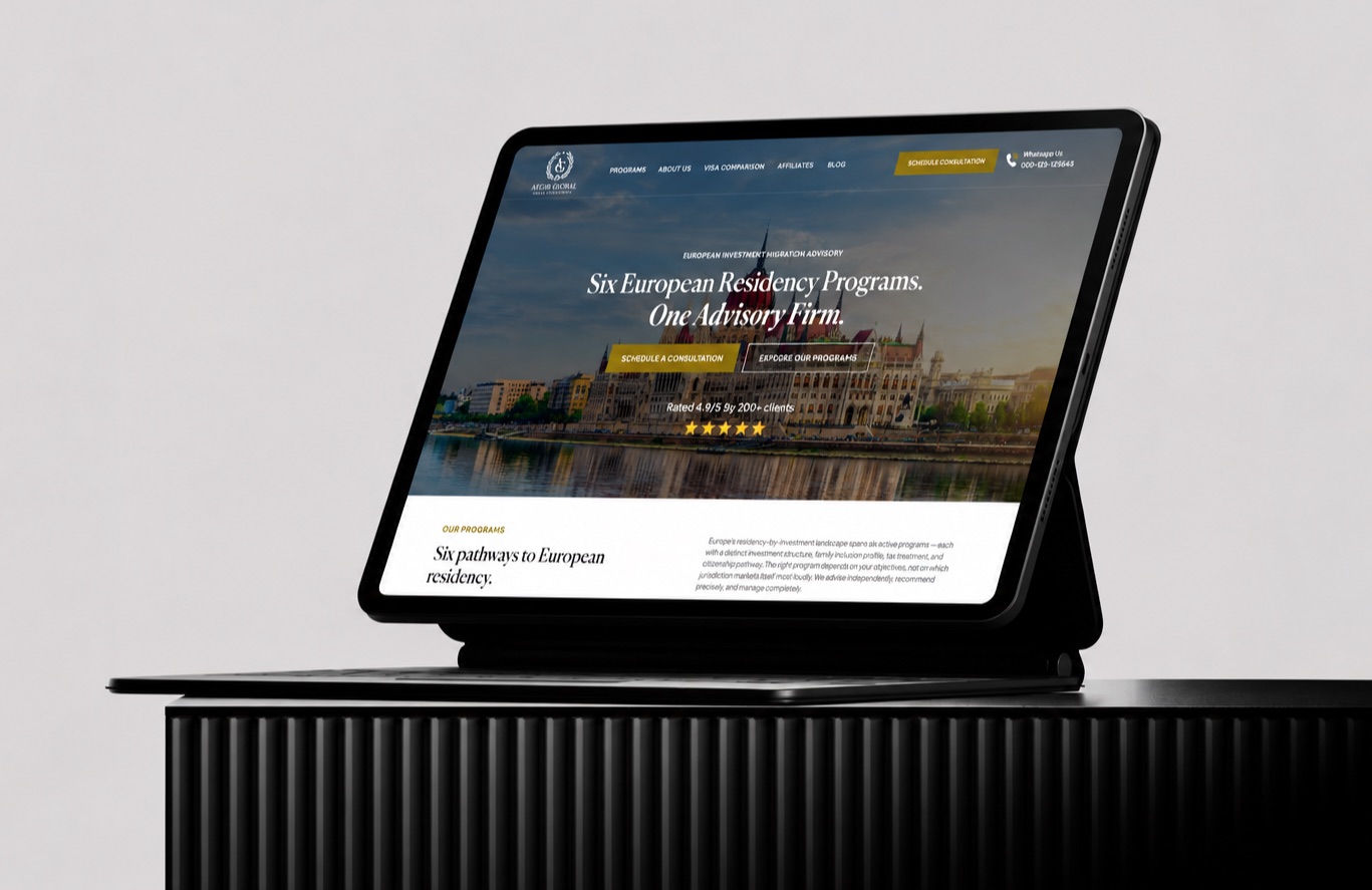 UX/UI design and development for Aegir Global